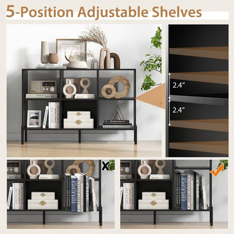 Costway 6 Cube Storage Shelf Organizer Bookcase Square Cubby Cabinet Bedroom Black/White