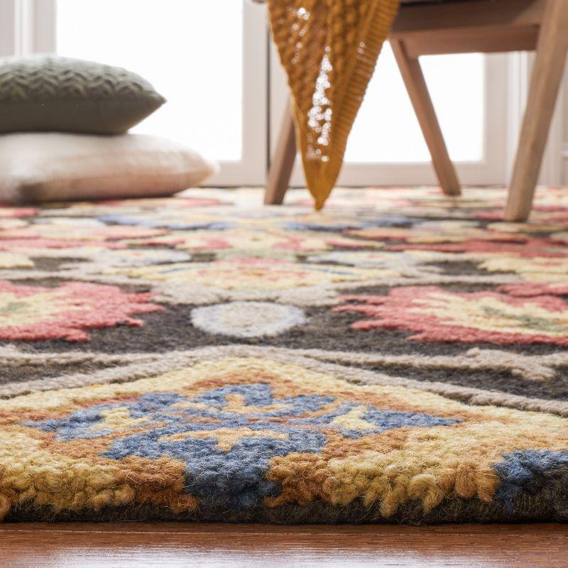 Blossom BLM402 Hand Tufted Area Rug - Charcoal/Multi - 5'x8' - Safavieh.