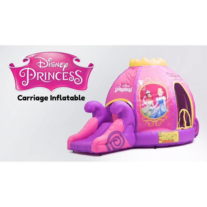 Funormous Disney Princess Carriage Inflatable Outdoor Bounce House with Slide and Ball Pit