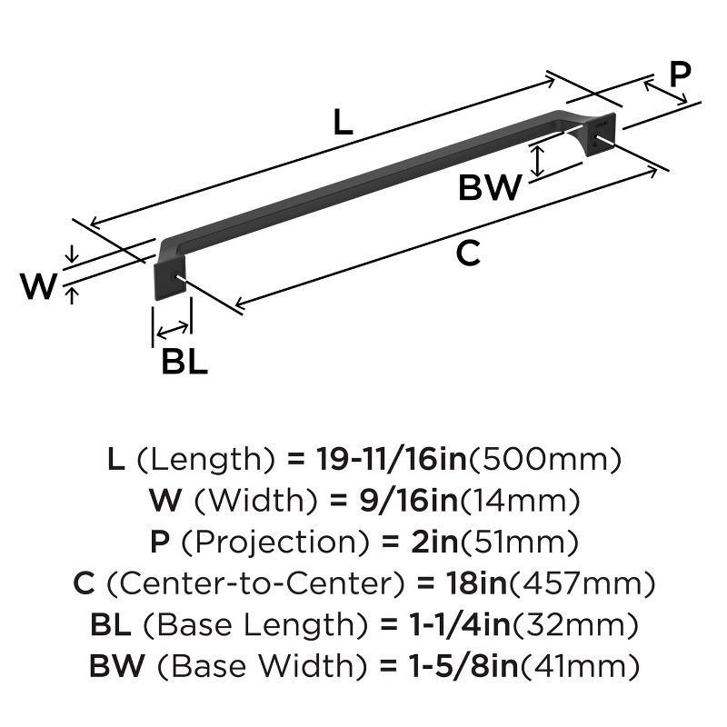 Matte Black 18-Inch Modern Industrial Appliance Pull