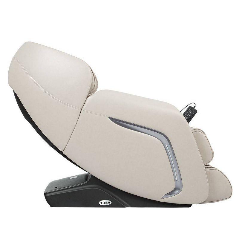 Titan Cosmo Massage Chair Taupe: Ergonomic SL-Track, Voice Activation, 12 Programs, Pneumatic Functions