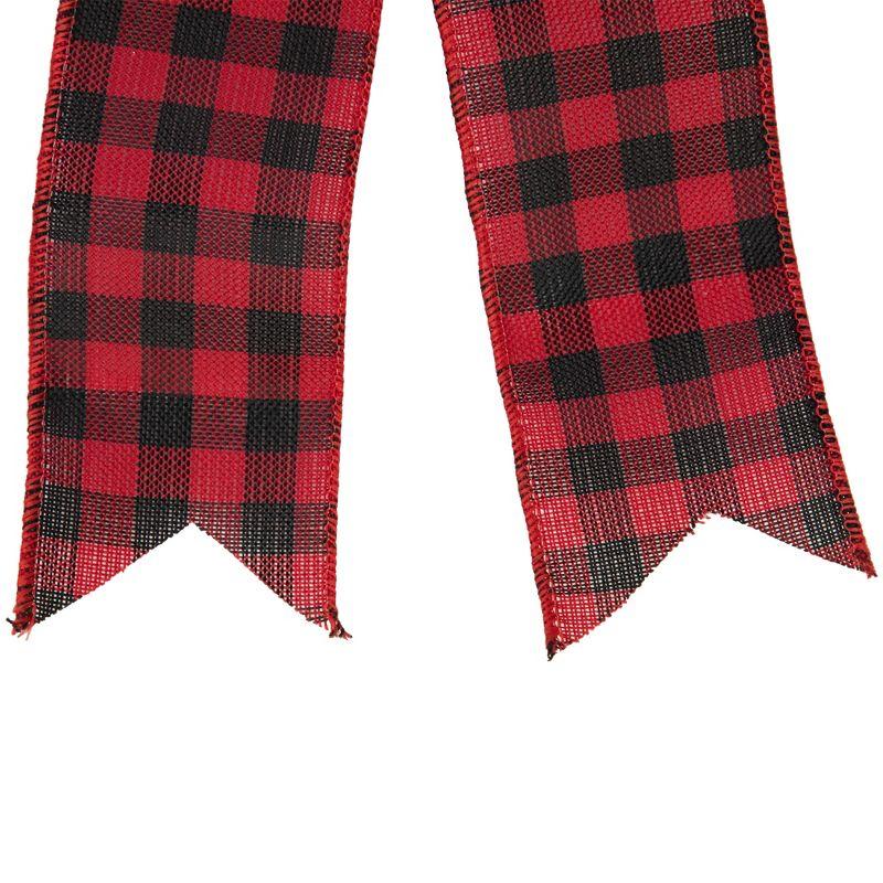 Northlight 19" Buffalo Plaid Print 14 Loop Christmas Bow Tree Topper