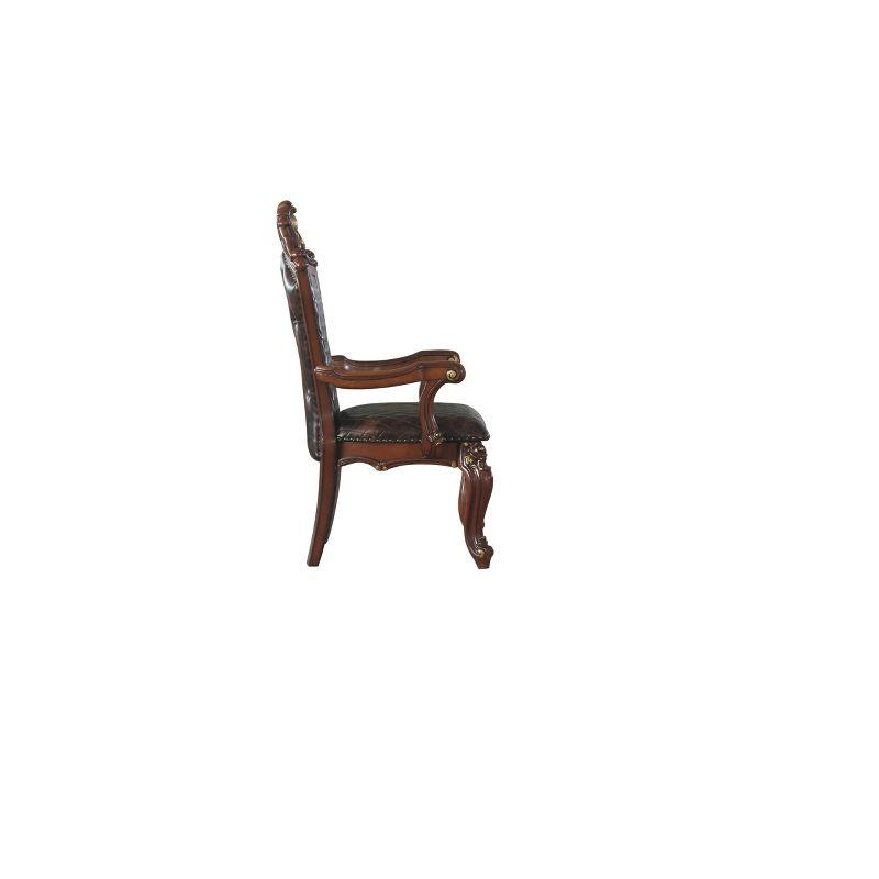 2pc 28" Picardy PU Chairs Honey Oak - Acme Furniture