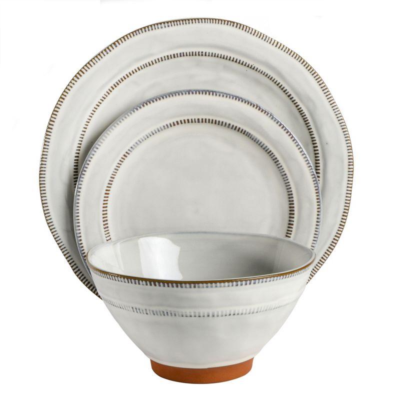 ECLANK 12 Piece Stoneware Dinnerware Set - Service for 4