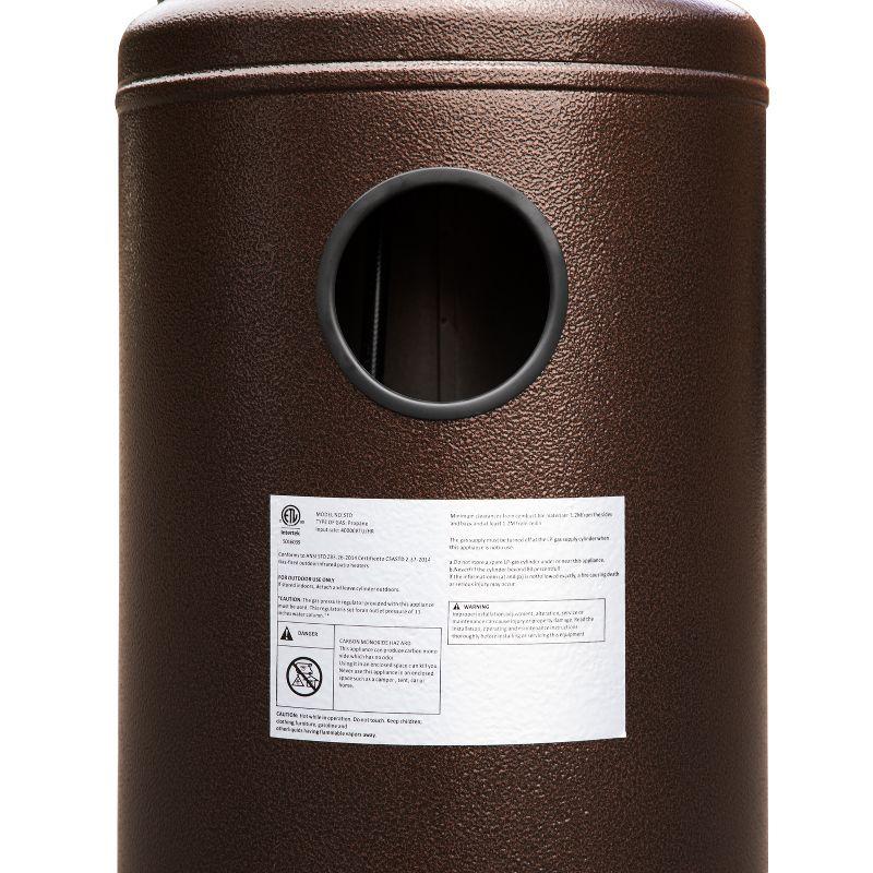 Sol 7.5' Stainless Steel Outdoor Patio 40,000 BTU Propane Heater with Wheels for Commercial & Residential Use