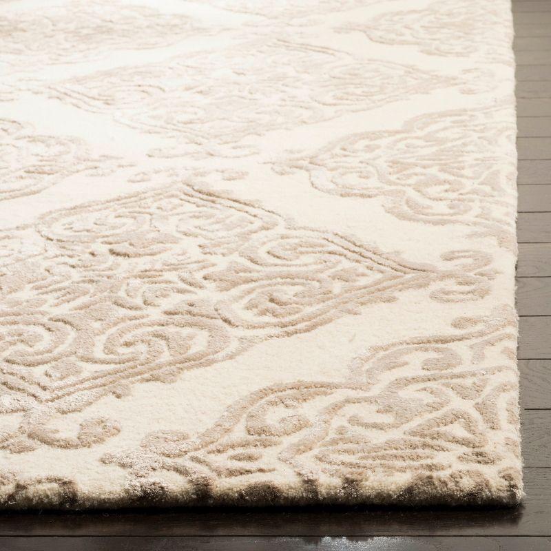 Elegant Ivory & Beige Hand-Tufted Wool Area Rug 8' x 10'