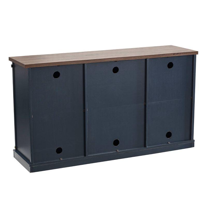 Sliding Doors TV Stand for TVs up to 60" Navy Blue - Home Essentials: Farmhouse Style, Adjustable Shelves, Cable Management