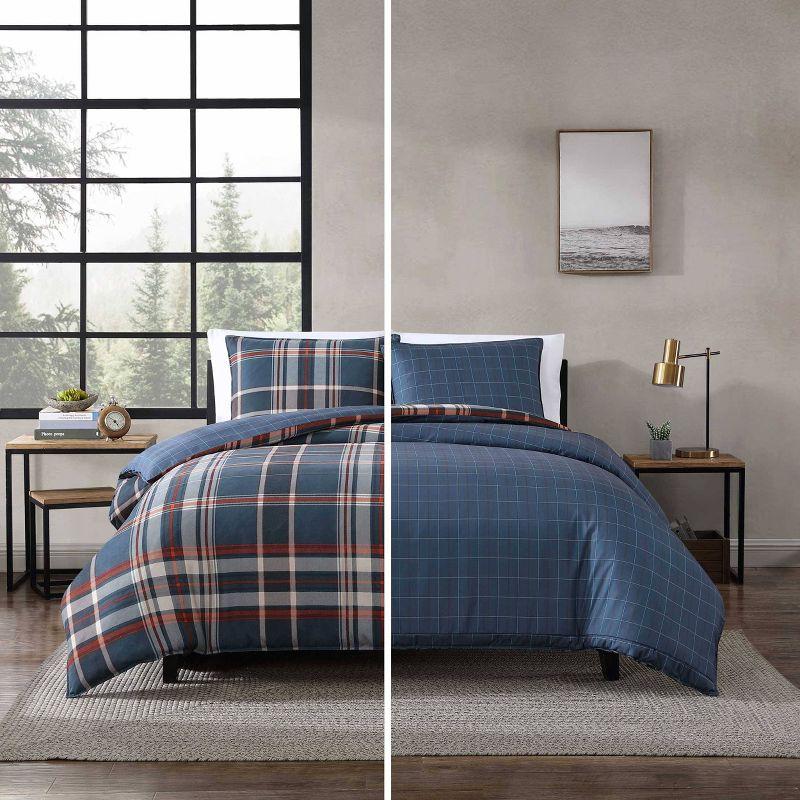 Eddie Bauer Shasta Lake Reversible Navy Duvet Cover Set