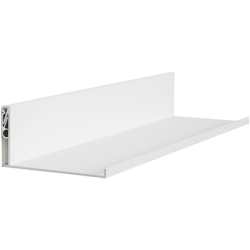 Sleek White 24" No-Stud Powder Coated Floating Shelf