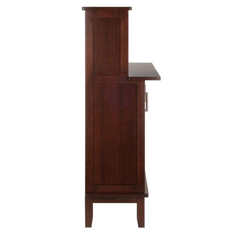 Beynac Wine Bar Cappuccino - Winsome: Storage Cabinet, Stemware Rack, Buffet Hutch