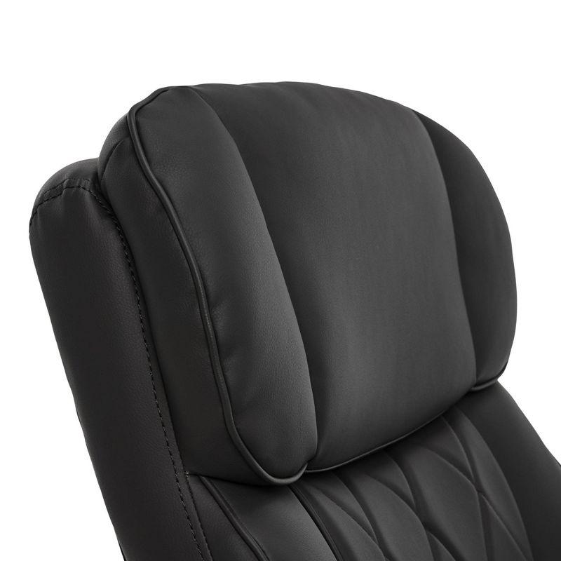 Sutherland Quilted Leather Office Chair with Padded Arms - La-Z-Boy