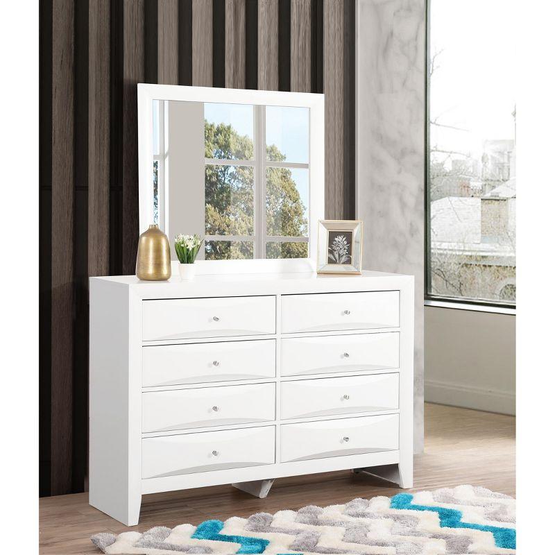 Marilla 35 in. x 39 in. White Wood Framed Dresser Mirror