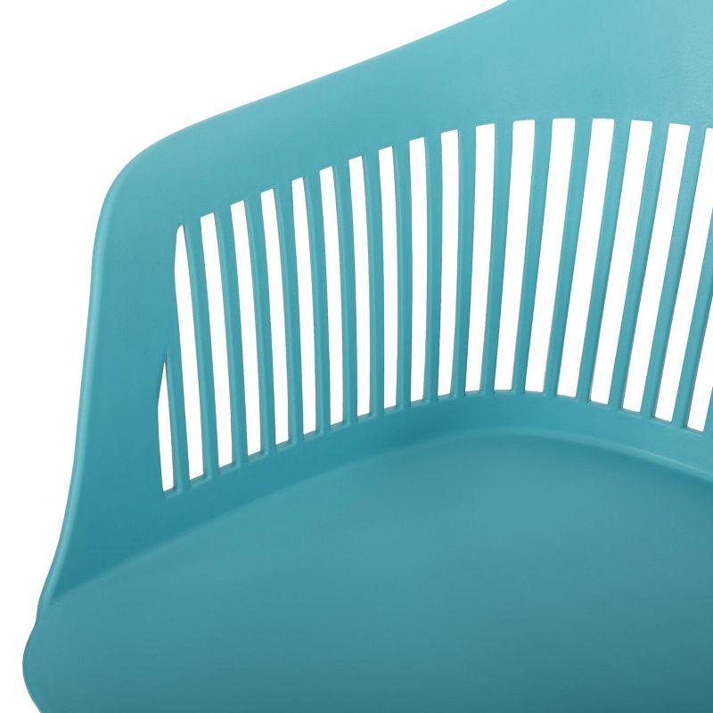 Dahlia 2pk Resin Modern Dining Chair - Teal - Christopher Knight Home: Weather-Resistant, for Outdoor Use