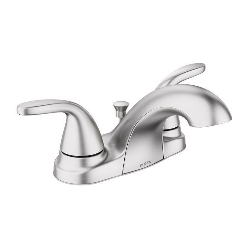 Brushed Nickel 4" Centerset Bathroom Faucet with Lever Handles