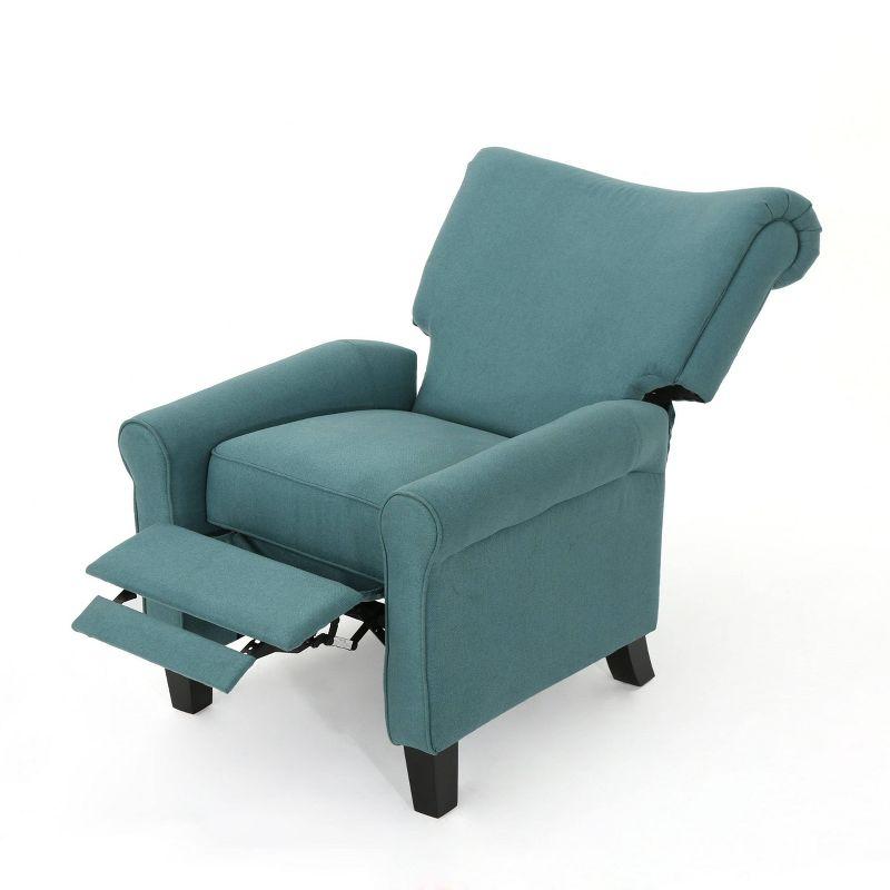 Thalia Traditional Fabric Recliner Dark Teal - Christopher Knight Home: Upholstered Polyester Chair, 90 Day Warranty
