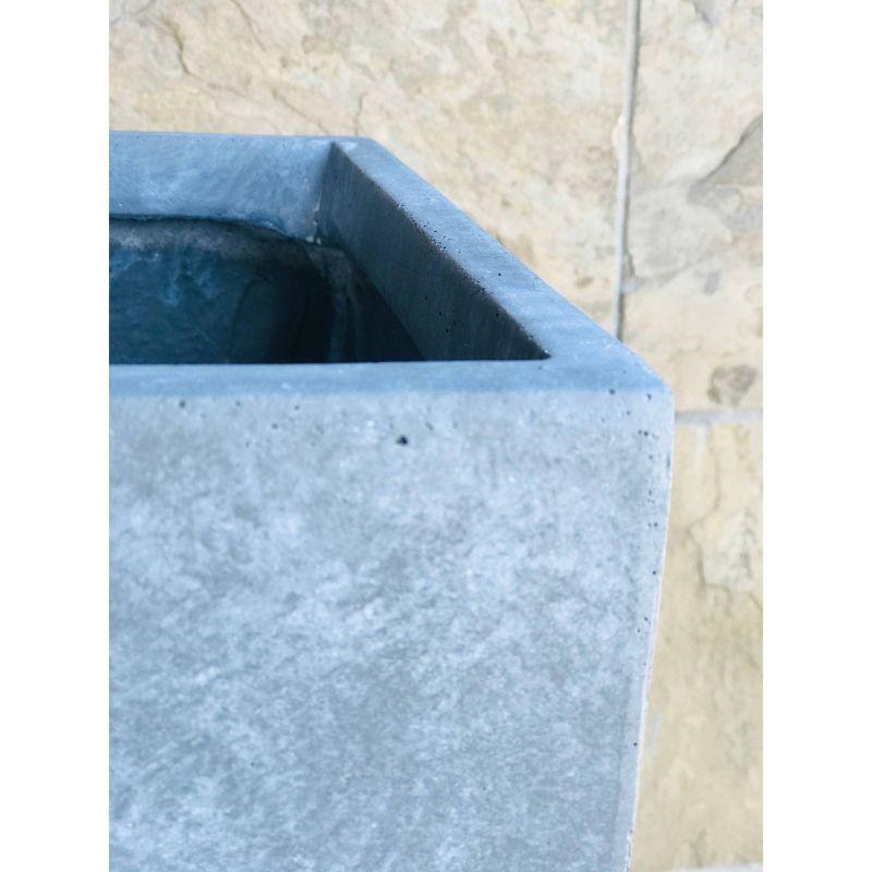 Rosemead Home & Garden, Inc. 9" Wide Kante Lightweight Modern Square Concrete/Fiberglass Indoor Outdoor Planter Box Slate Gray