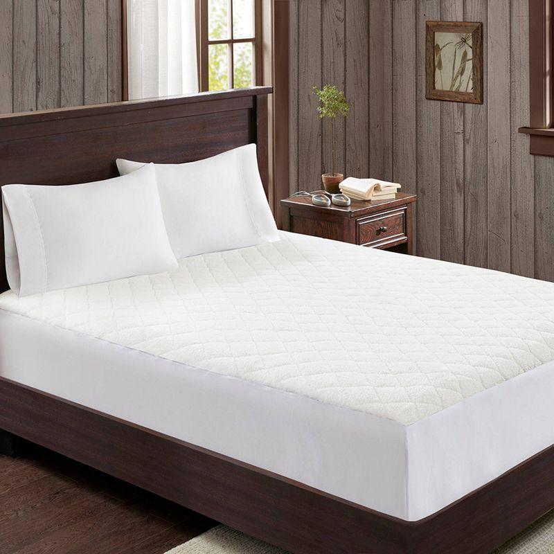 Woolrich Woolrich Electric Heated Sherpa White Mattress Pad Twin XL