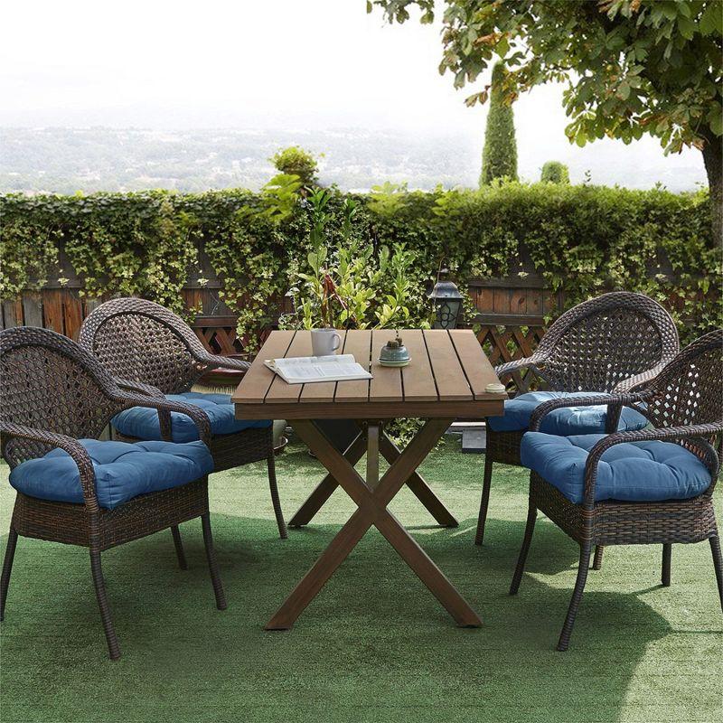 Premium Patio Tufted Outdoor Solid Chair Cushions, 19" x 19"