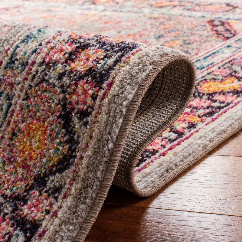 Madison 200 MAD252 Power Loomed Indoor Area Rug - Grey/Fuchsia - 4'x6' - Safavieh