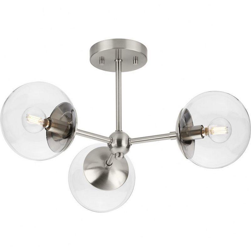 Atwell 17'' Brushed Nickel Indoor/Outdoor LED Globe Flush Mount