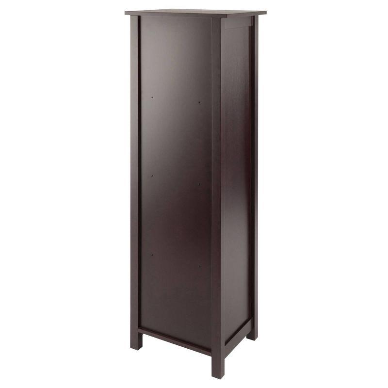 Winsome 55.98" 5 Tier Milan Storage Shelf or Bookshelf Tall Walnut: Mid-Century Modern MDF Composite