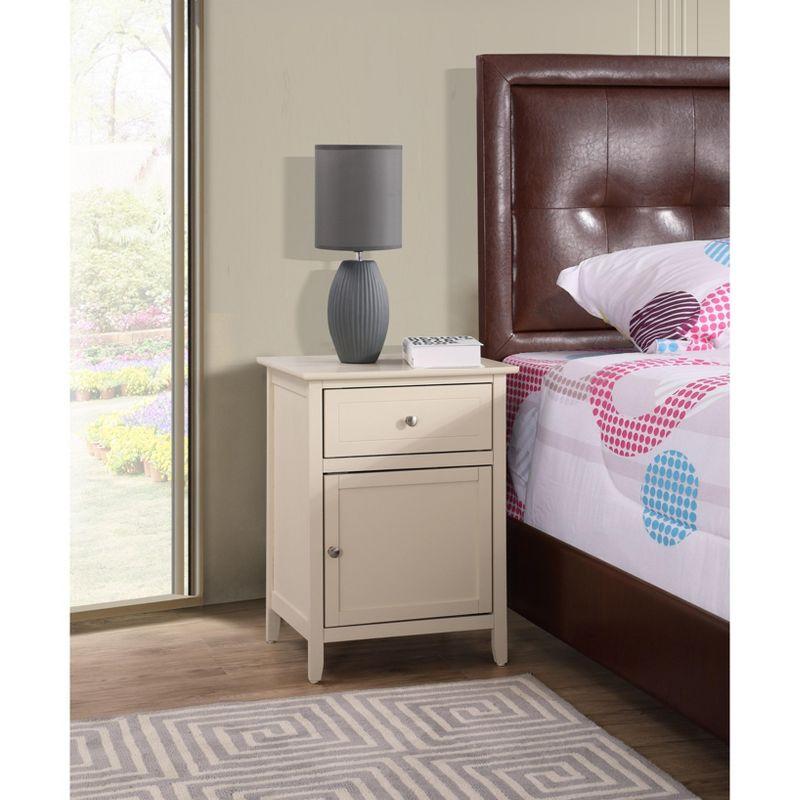 Passion Furniture Lzzy 1-Drawer Nightstand (25 in. H x 19 in. W x 15 in. D)