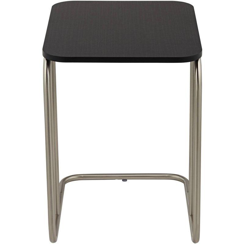 55 Downing Street Thornburg Modern Wood Metal Rectangular Accent Side End Table 20" x 15 1/2" Dark Oak Brushed Nickel Metal Legs for Living Room House