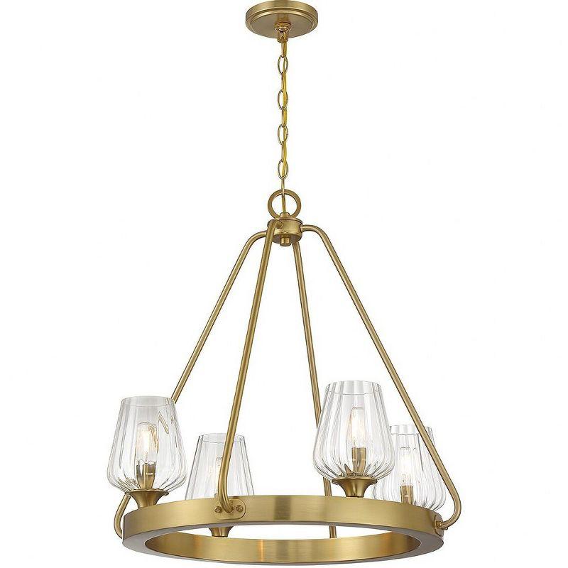 Savoy House Carlton 4 - Light Chandelier in  Warm Brass