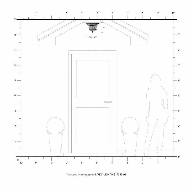 Livex Lighting Monterey/Georgetown 2 - Light Flush Mount in  Black