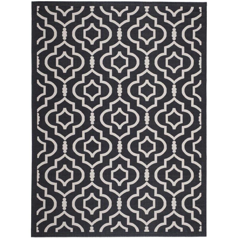 Courtyard CY6926 Power Loomed Indoor and Outdoor Area Rug - Black/Beige - 5'3"x7'7" - Safavieh