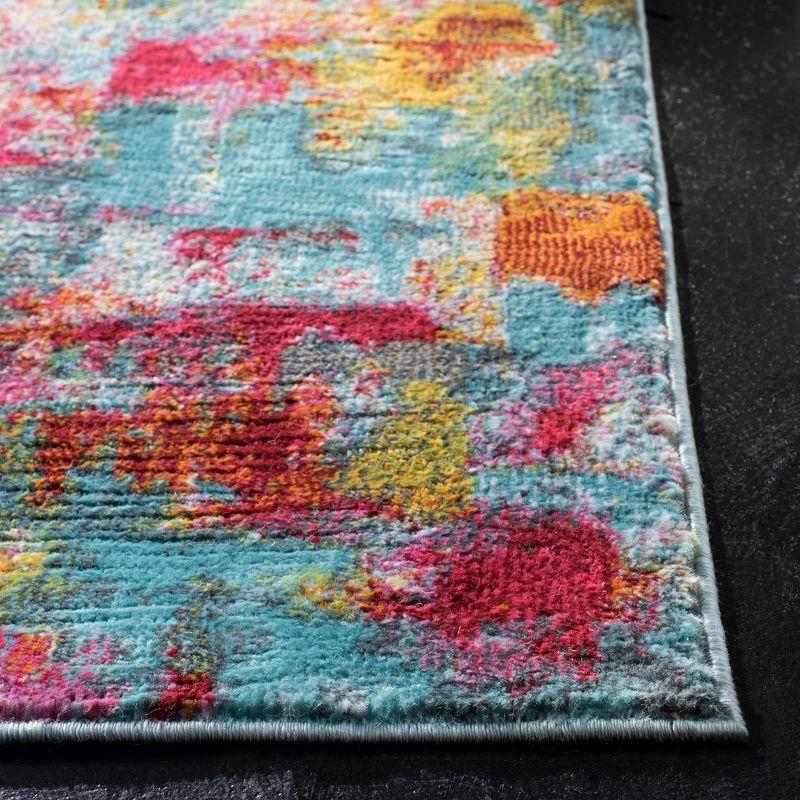 Aqua Fuchsia Hand-Knotted 4' x 6' Luxor Viscose Area Rug