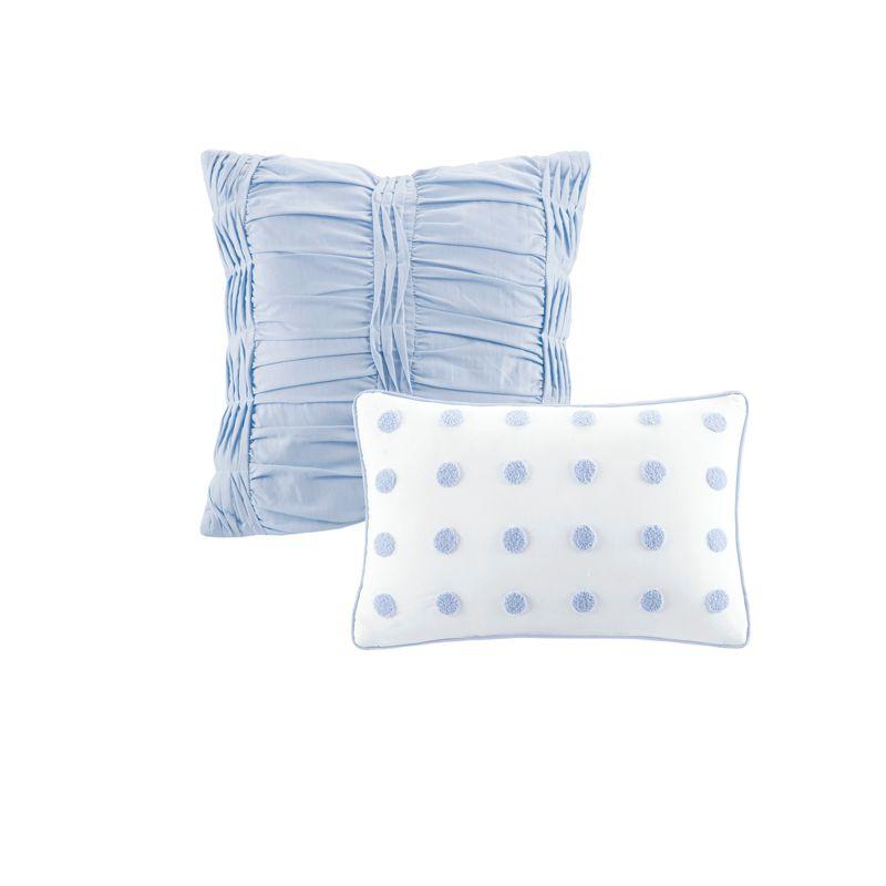 Intelligent Design Brooklyn Cotton Jacquard Duvet Cover Set with Euro Shams and Throw Pillows