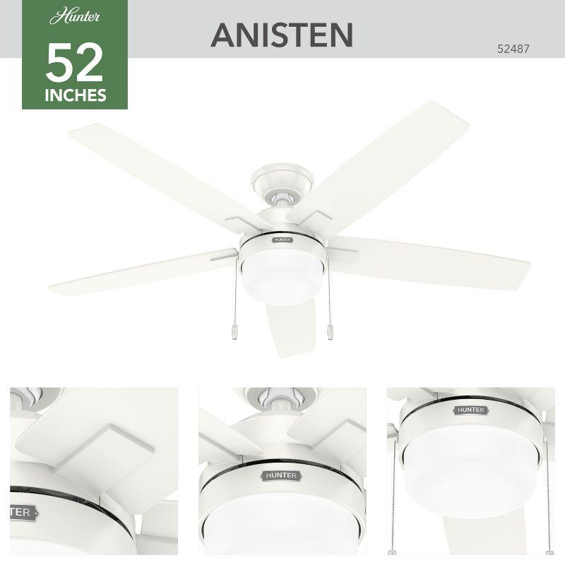 Anisten 52" 5 - Blade Ceiling Fan With Lights and Pull Chains