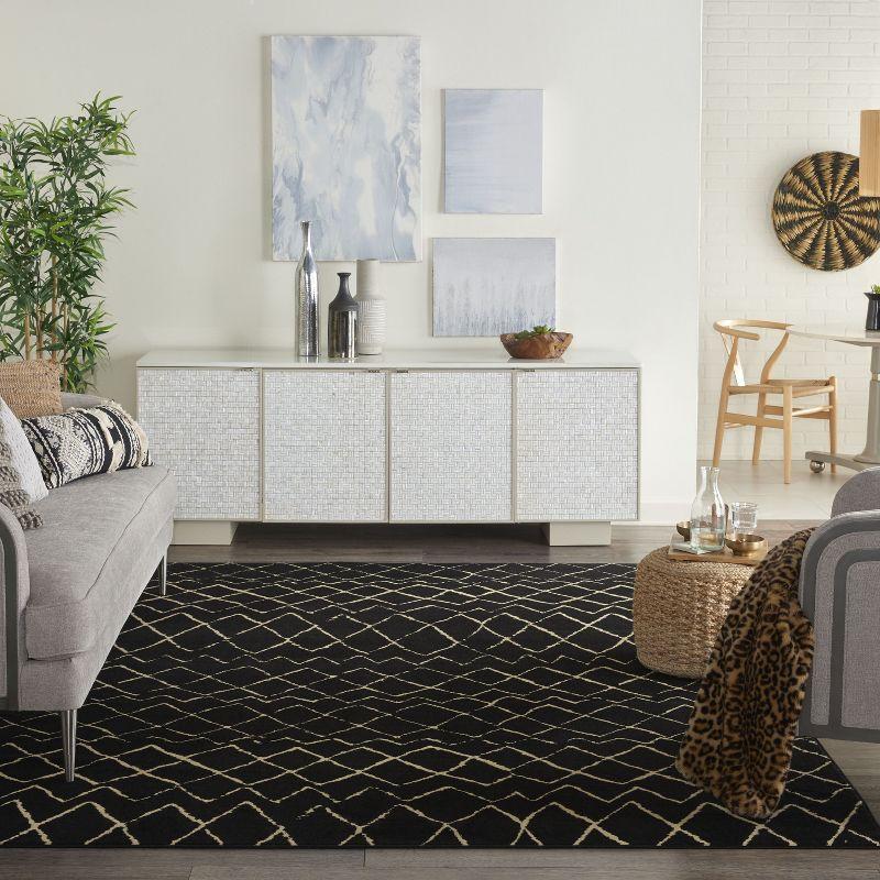 Nourison Grafix GRF04 Indoor Area Rug - Black 6' x 9'