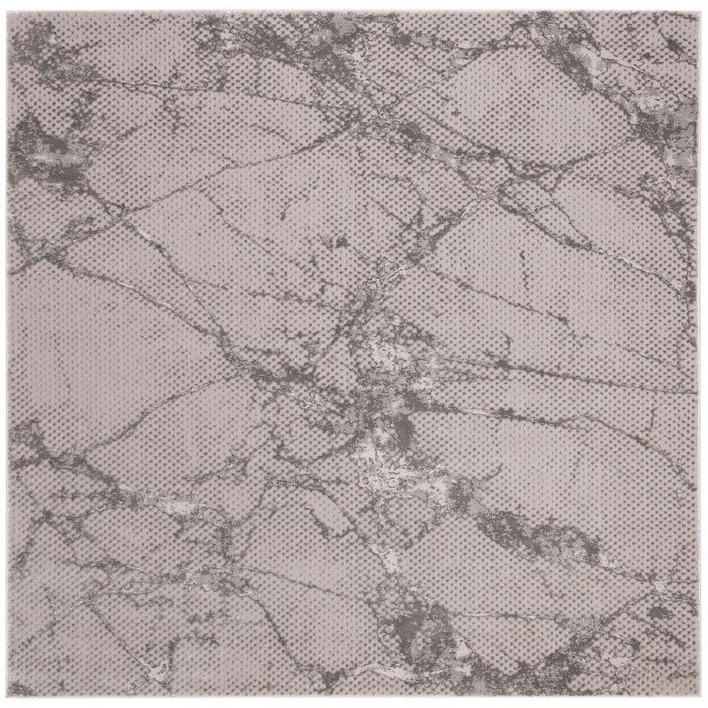 Lurex LUR187 Power Loomed Area Rug - Grey/Grey - 6'7"x6'7" - Safavieh