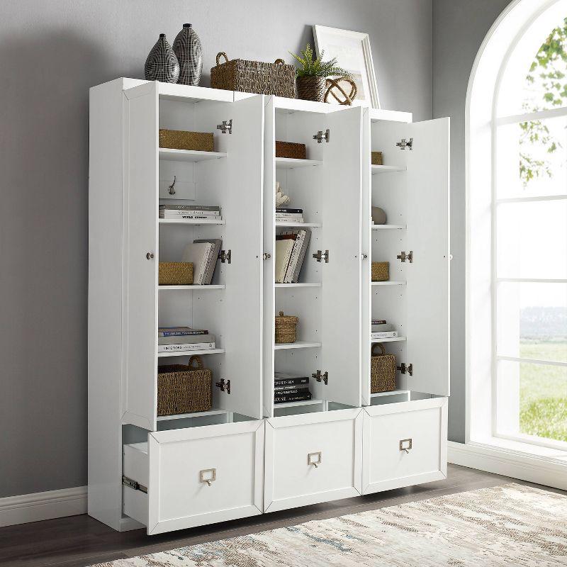 3pc Harper Entryway Pantry Closets White - Crosley: Modular Storage, Adjustable Shelves, Mudroom Organizer