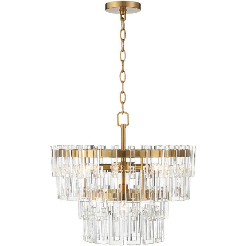 Vienna Full Spectrum Luxum Burnished Brass Chandelier 18 3/4" Wide Modern Tiered Crystal 6-Light Fixture for Dining Room House Foyer Kitchen Island