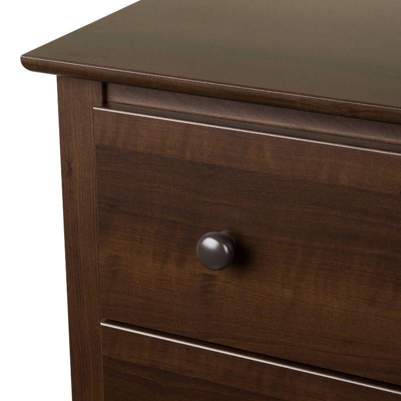 Espresso Tall 2-Drawer Nightstand with Open Shelf