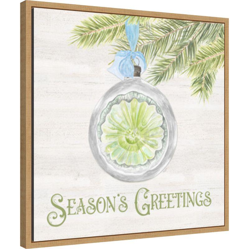 Amanti Art Vintage Christmas IV-Seasons Greetings by Tara Reed Canvas Wall Art Print Framed 22 x 22-in.