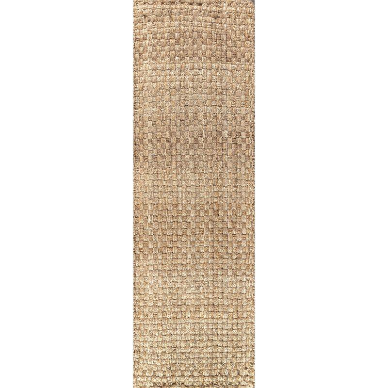 2'x8' Estera Hand Woven Boucle Chunky Jute Runner Rug, Yellow - JONATHAN Y