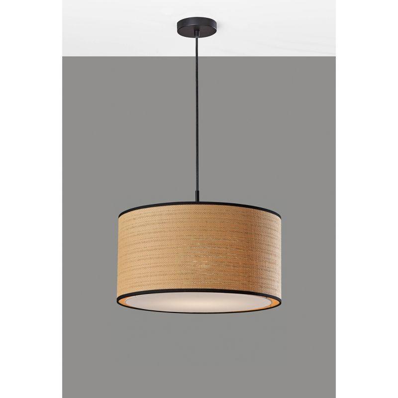 Harvest Large Pendant Black - Adesso: Coastal Design, Woven Paper Shade, ETL Listed