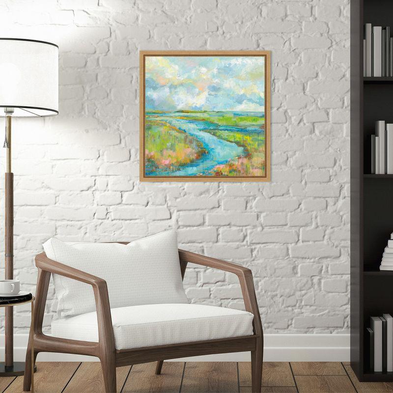 Amanti Art Marsh (Stream) by Jeanette Vertentes Canvas Wall Art Print Framed 16 x 16-in.