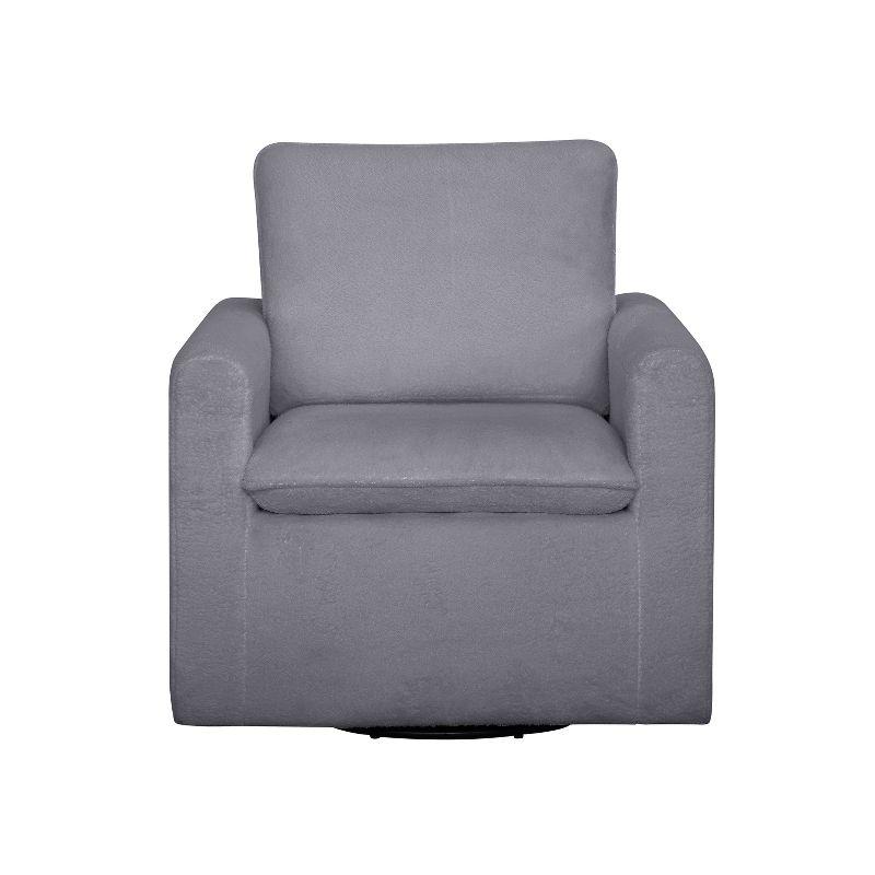 Lifestyle Solutions Lyndale Swivel Accent Chair Charcoal: High-Density Foam, Metal Legs, Scandinavian Style