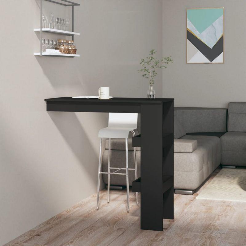 vidaXL Wall Bar Table Black 40.2"x17.7"x40.7" Engineered Wood