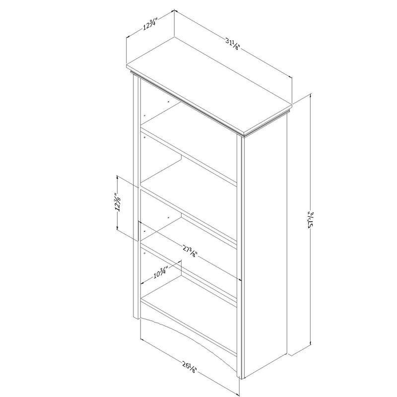 57.75" Gascony 4 Shelf Bookcase Black - South Shore