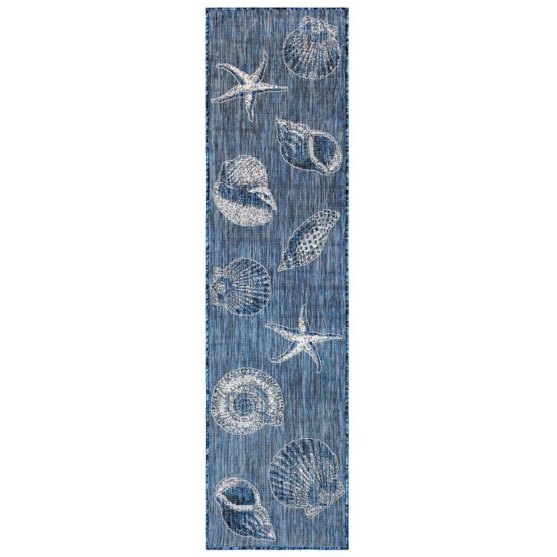 Liora Manne Carmel Shells Indoor/Outdoor Rug Navy 1'11" x 7'6"