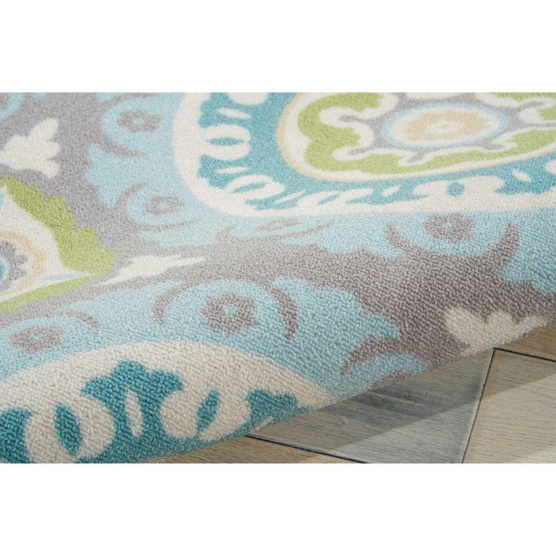 Waverly Sun & Shade "Solar Flair" Jade Indoor/Outdoor Area Rug by Nourison SND16 5'3" x 5'3"