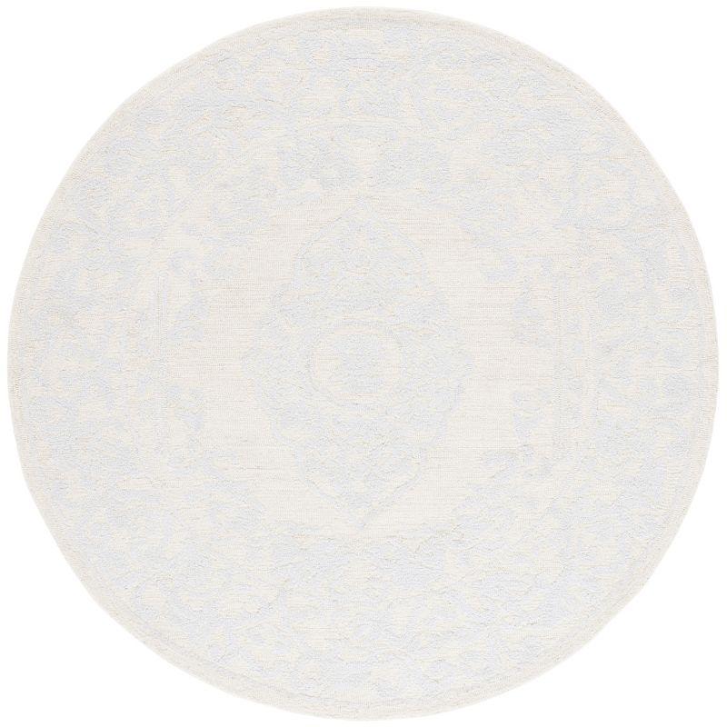 Abstract ABT279 Handmade Tufted Area Rug - Beige/Grey - 6' X 6'  Round - Safavieh