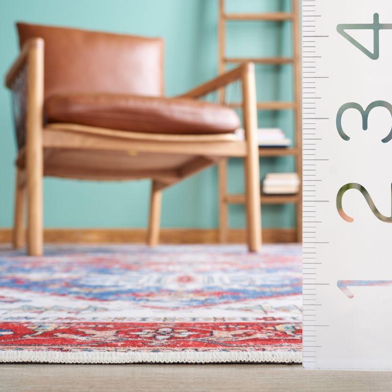 Tucson Vintage Persian TSN102 Power Loomed Machine Washable Skid-Resistant Indoor Area Rug - Blue/Red - 6'x9' - Safavieh