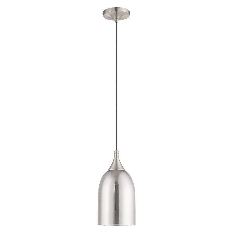 Livex Lighting Art Glass 1 - Light Pendant in  Brushed Nickel